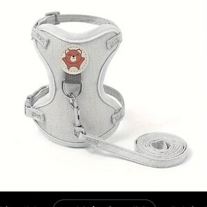 Light Gray Cat Harness and Leash Set